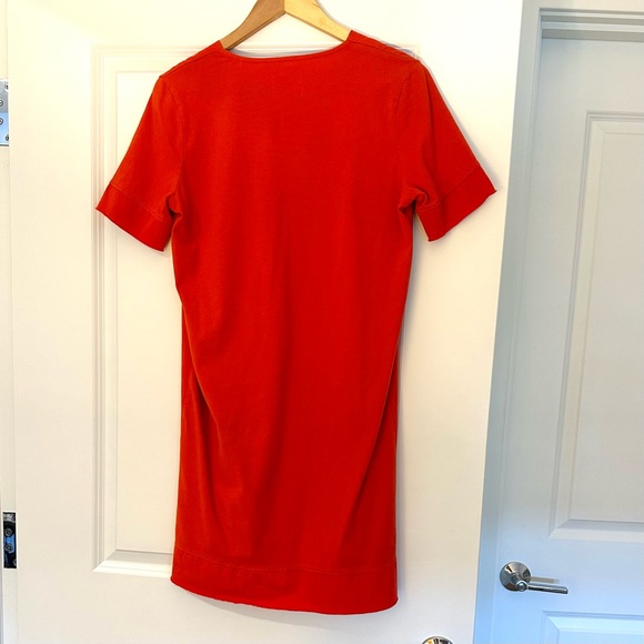 Zara Orange V-Neck Casual Dress - Picture 2 of 9